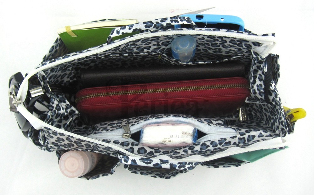 13 Pockets Periea Handbag Organiser Insert Leopard Print in 2 Designs