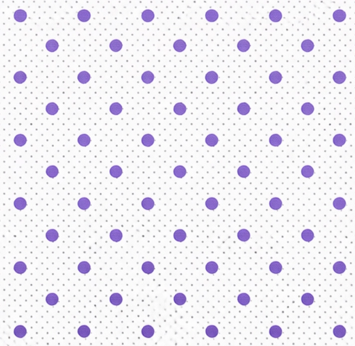 White with Purple Polka Dots